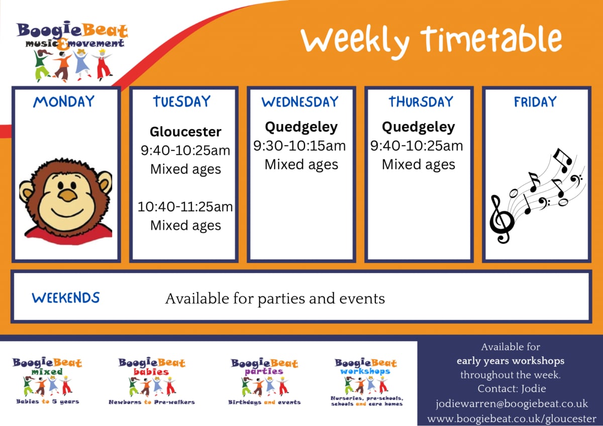 Boogie Beat Gloucester timetable