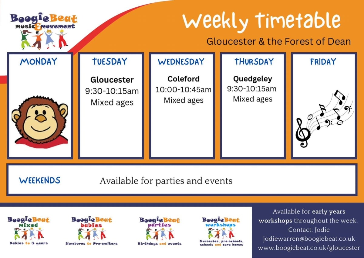 boogie Beat Gloucester timetable