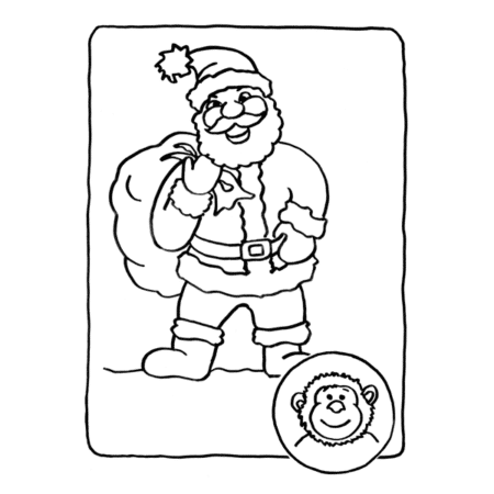 Father christmas colouring page