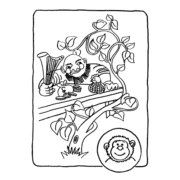 Jack and the beanstalk colouring page