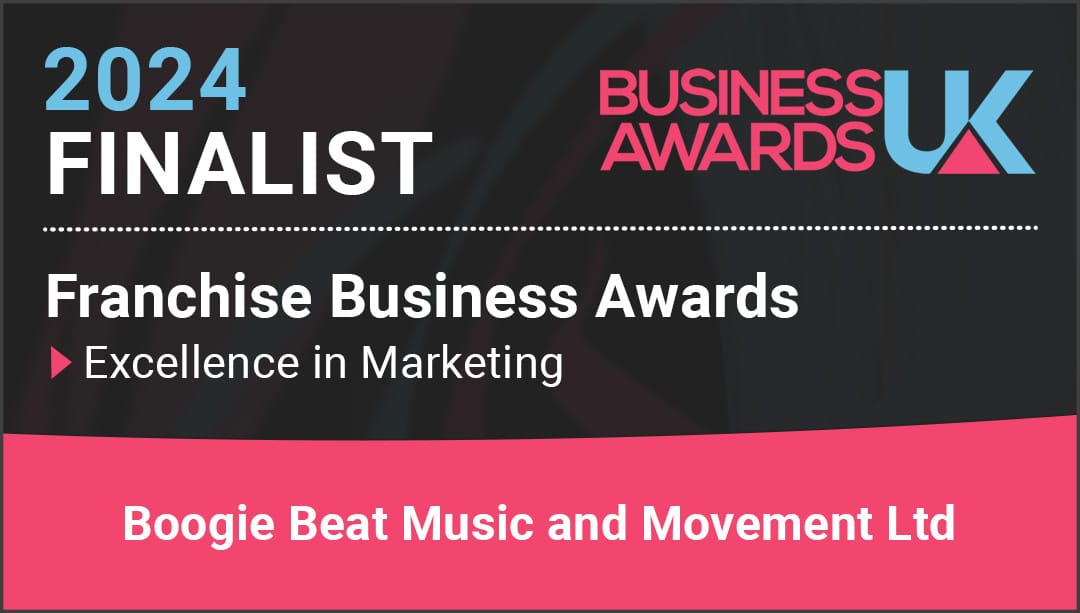 Finalist badge for Boogie Beat from the Business Awards UK