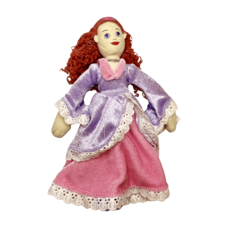 Princess puppet in a light pink and lilac dress