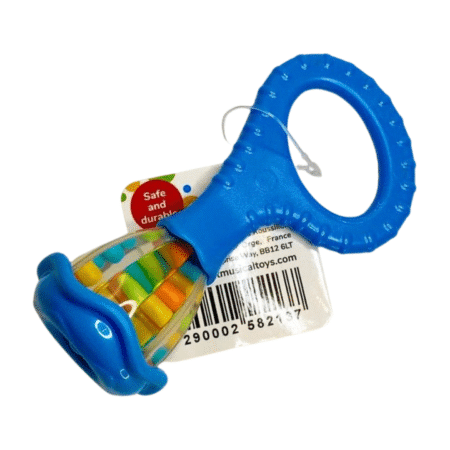 baby shaker, image shows it in blue