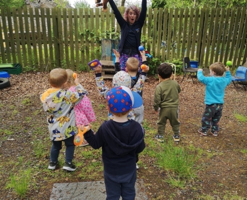 boogie beat outside at a nursery