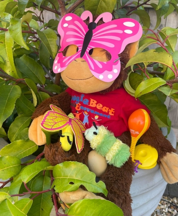 Giggles the monkey ready for our bugs fundraiser event