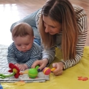Mother and child taking part in a boogie beat class
